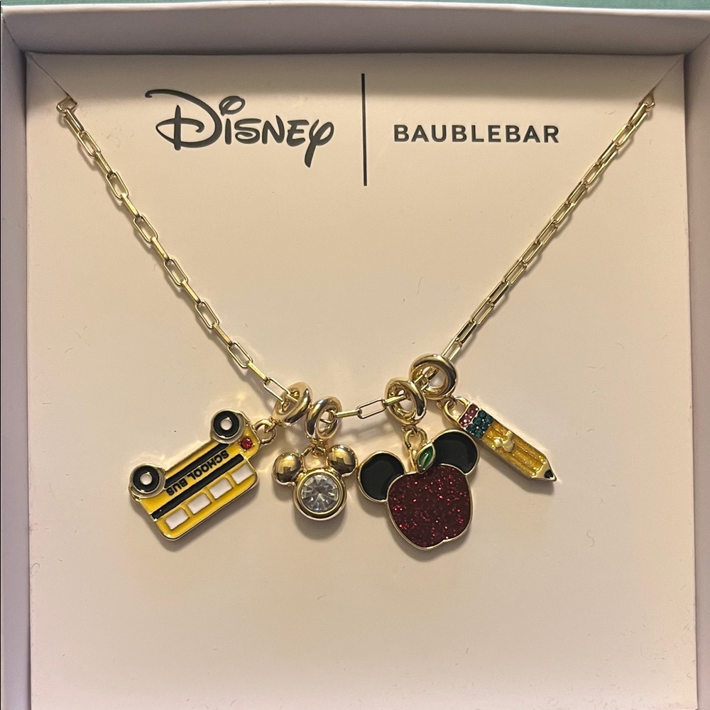 BaubleBar Gold Necklace with Red and Yellow Charms